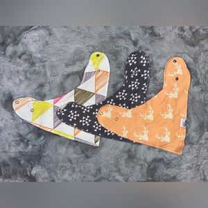 Set of 3 Ava Baby Handkerchief Bibs